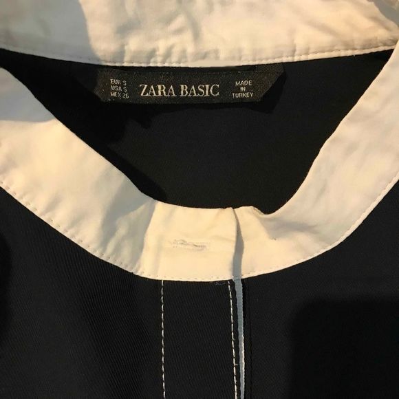 NAVY And White Zara Shift Dress With Placket 🌻 - Picture 7 of 10